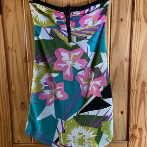 RARE ROXY tube dress. Zipper abstract floral key whole back a-line hem XS